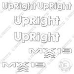 Fits Upright MX19 Decal Kit Scissor Lift - White Lettering Only!. Fixed Price $49.95.