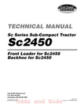 Cub Cadet Yanmar SC2450 Service Owners And Parts Manuals On Cd. Fixed Price $14.99.