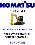 Komatsu PC55MR-5 Hydraulic Excavator Service Shop Operators Owner's Manual Pdf. Fixed Price $35.00.