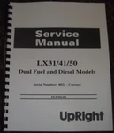 Upright LX31 LX41 LX50 Scissor Lift Service Shop Repair Manual Book. Fixed Price $49.99.