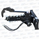 New Skid Steer Trencher 48" X 7" Quick Attach For Bobcat, Kubota, Etc-full-size. Fixed Price $2144.00.