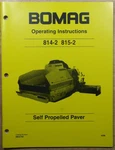 Bomag 814-2 815-2 Self Propelled Paver Operation Instructions Manual Book. Fixed Price $24.99.