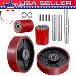 Pallet Jack Lift Truck Steer Load Wheels Set Replacement Kit 20MM Id Bearings. Fixed Price $58.98.
