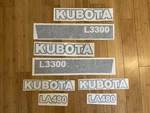 Kubota L3300 Hood & Loader Replacement Set Of Decals (qty 8) LA480 Tractor 4X4. Fixed Price $79.95.