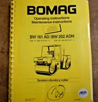 Bomag Bw 161 202 Ad Tandem Roller Owner Operator Operation Maintenance Manual. Fixed Price $44.96.