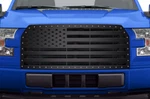 Custom Aftermarket Steel Grille Kit 2015-2017 Ford F-150 American Flag Black. Fixed Price $399.95.