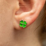 Shamrock 4 Leaf Clover Stud Earrings Spring Green Color St. Patrick's Day. Fixed Price $13.99.
