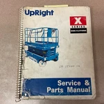Upright X-series Work Platform Lift Operation Maintenance Service Parts Manual. Fixed Price $99.99.