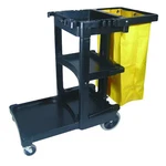 Rubbermaid Commercial FG617388BLA Janitor Cleaning Cart With Zip Bag, 24 Gal. Fixed Price $180.99.