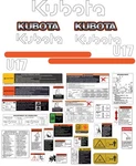 Fits Kubota U17 Kit Mini Excavator Safety Decals /3M Vinyl/free Shipping. Fixed Price $128.00.