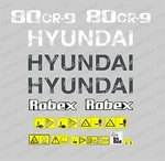 Hyundai 80 CR-9 Digger Excavator Decal Sticker Set With Safety Warning Signs. Fixed Price $93.49.