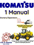 Komatsu WA250-3MC Wheel Loader Operators Owners Manual Pdfs On Usb. Fixed Price $25.00.