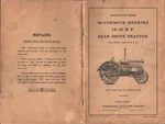 1927 Mccormick-deering 15-30 Hp Tractor Instruction Book International Harvester. Fixed Price $22.49.