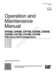 Caterpillar CP56B CP68B CP74B CS56B Vibratory Soil Compactor Operators Manual. Fixed Price $69.00.