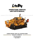 Leeboy Tilt Hopper Paver Operations Service Parts Repair Manual. Fixed Price $44.00.