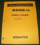 Komatsu WA500-1L Wheel Loader Operation & Maintenance Manual S/n A20854-UP. Fixed Price $39.99.
