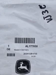 Genuine John Deere Retainer Plate AL177835/ Bin 75. Fixed Price $52.36.