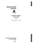 John Deere 8430 & 8630 Tractor Technical Service Repair Shop Manual Book TM-1143. Fixed Price $119.99.
