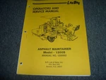 Lee Boy 1200S Asphalt Maintainer Operator & Service Repair Manual No. 1200992 Xz. Fixed Price $185.91.