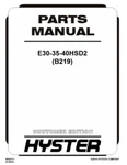 Hyster E30HSD2 E35HSD2 E40HSD2 (B219) Forklift Parts Catalog Manual Pdf Usb. Fixed Price $34.99.