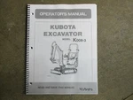 Kubota Excavator Owners & Maintenance Manual. Fixed Price $35.00.