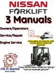 Nissan Forklift PJ02A25U Owners Service Engine Repair Shop Manual Pdf On Usb. Fixed Price $50.00.