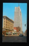 1960S Flatiron National Tower Bldgs Old Cars Stores Signs Traffic Light Akron Oh. Fixed Price $13.39.