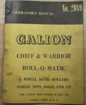 Galion Chief & Warrior Roll-o-matic Roller Operation Maintenance Manual Book. Fixed Price $24.99.