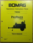 Bomag TW250 Tack Wagon Pro Paver Parts Operation Instructions Manual Book. Fixed Price $29.99.