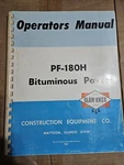 Blaw Knox Pf 180H Bituminous Asphalt Pavers Operators Manual. Fixed Price $31.99.