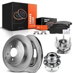 Rear Disc Brake Rotor & Pads + Hub Bearing Ford Edge Lincoln Mkx 2007-2010. Fixed Price $201.79.