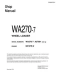 Komatsu WA270-7 Wheel Loader Repair Service Manual Workshop Book. Fixed Price $209.00.