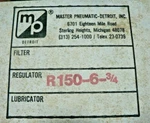 Master Pneumatic-detroit Air-line Regulator R150-6-3/4. Fixed Price $75.00.
