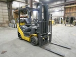 2019 Komatsu FG25ST-16, 5,000#, 5000# Cushion Tired Forklift W/3 Stage, Ss. Fixed Price $12885.00.
