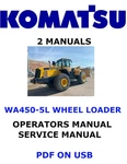 Komatsu WA450-5L Wheel Loader Service Repair Owners Manuals Pdfs On Usb. Fixed Price $29.00.