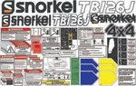 Snorkel TB126J Boom Lift Full Decal Set W/ Applicator, Instructions, & Pics. Fixed Price $300.00.