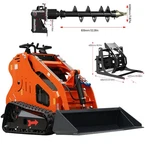 13.5HP Mini Hydraulic Skid Steer Loader Gasoline Farm Tracked W/ Auger, Grapple. Fixed Price $5500.00.
