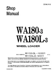 Komatsu WA180-3L, WA180L-3 Wheel Loader Service Manual. Fixed Price $99.00.