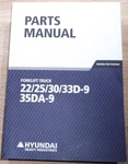 Hyundai 22D-9 25D-9 30D-9 33D-9 35DA-9 Forklift Parts Manual Book Catalog. Fixed Price $89.99.
