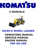 Komatsu WA50-6 Wheel Loader Engine Service Repair Owners Manuals Pdfs On Usb. Fixed Price $35.00.