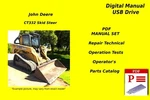 John Deere CT332 Skid Steer Tech Repair, Tests, Operator's Parts Manual Set Usb. Fixed Price $49.99.