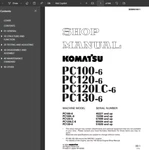 Komatsu PC100-6 PC120LC-6, PC120-6, PC130-6 Excavator Service Shop Repair Manual. Fixed Price $39.99.