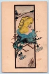 Cobb Shinn Signed Artist Postcard Victorian Woman Head Flower Morris Ny 1910. Fixed Price $14.98.