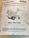 Original Turfco Piper 100A 100B Plow Operators Manual Parts Catalog. Fixed Price $23.50.