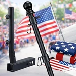 Truck Flag Pole Kit With American & Trailer Hitch Holder -5FT Black. Fixed Price $47.59.