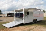 New 8.5 X 26 Enclosed Concession Food Vending Bbq Trailer 8' Porch Deck. Fixed Price $28095.00.