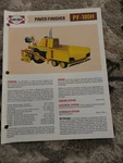Blaw Knox PF-180H Paver Finisher Brochure FCCA25. Fixed Price $20.99.