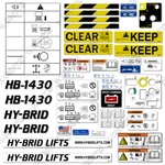 Fits Hybrid HB1430 Decal Kit Scissor Lift - Warning Stickers 3M Vinyl!. Fixed Price $164.95.