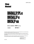 Komatsu D60A-8,D60E,D60P,D60PL,D65A,D65E,D65P,D65E-8A,D65P Dozer Service Manual. Fixed Price $59.00.