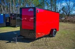New 2026 V-nosed Enclosed Cargo Motorcycle Trailer Ramp & Side Door. Fixed Price $4095.00.